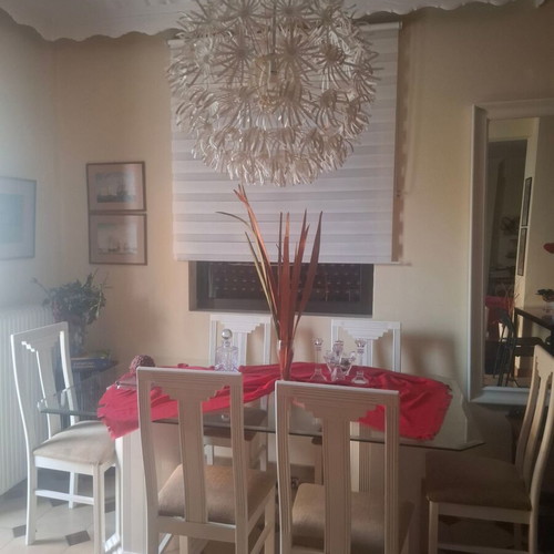 Dining set with glass top and chairs
