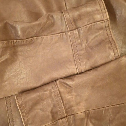 DKNY Jeans leather women's jacket, brown and green