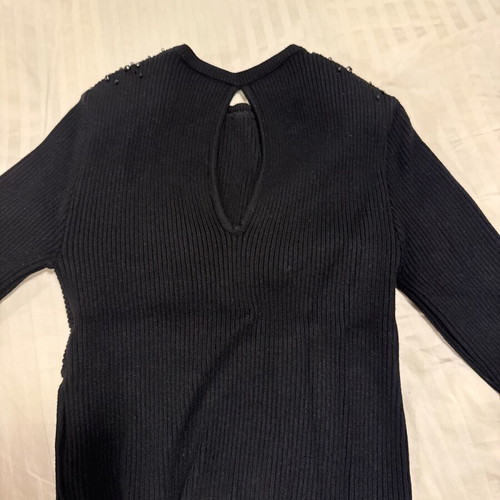 Zini blouse with crystals and shoulder pads black like new size M
