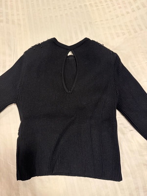 Zini blouse with crystals and shoulder pads black like new size M