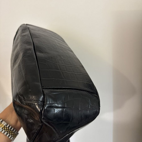 Efstathopoulos Black Genuine Leather Shoulder Bag preloved condition