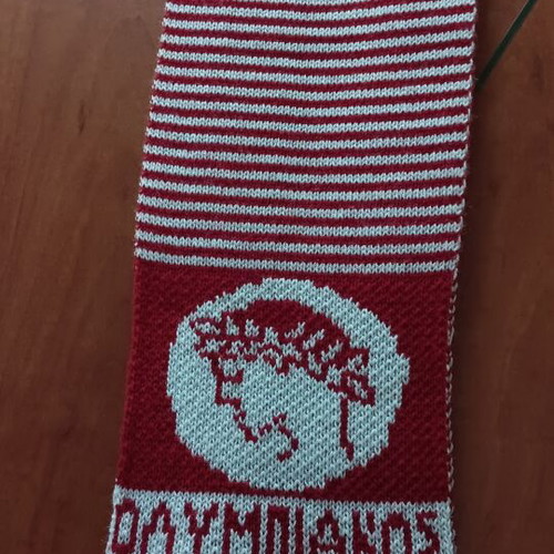 Olympiacos Piraeus scarves set, like new, 2 knitted red and white