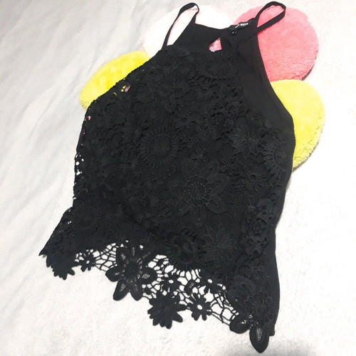 Black Lace Top Tally Weijl New Size M