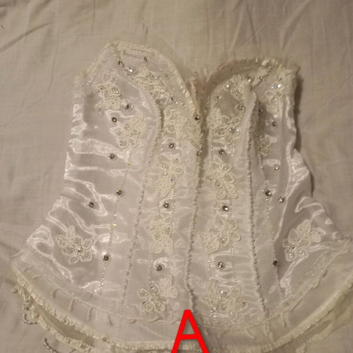 Wedding bustier used with rhinestones, white, size S