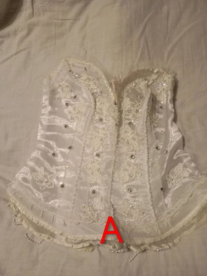 Wedding bustier used with rhinestones, white, size S