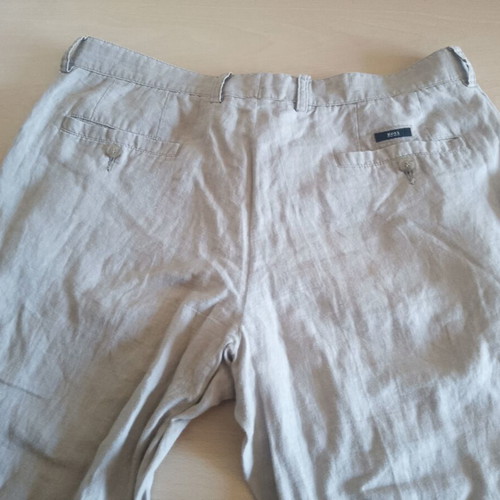 Boss men's linen pants, beige, size L, length 105 cm