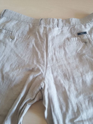 Boss men's linen pants, beige, size L, length 105 cm