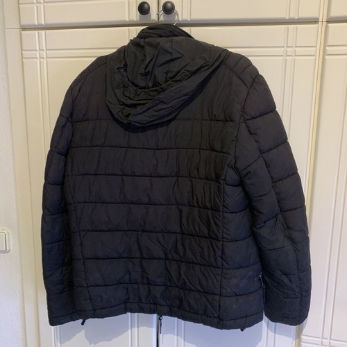 Zara thin waterproof jacket with hood, like new, black, size M