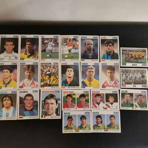 Collectible USA '94 football sticker pack used, 22 pieces SL service line
