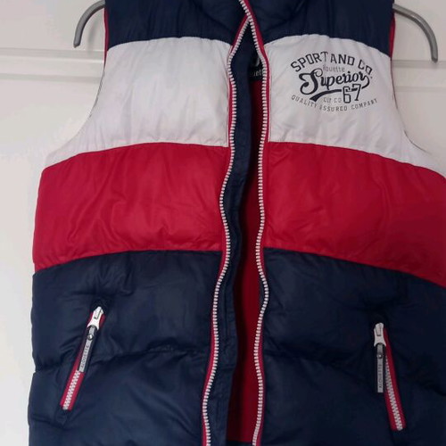 Alouette sleeveless jacket for boy 10 years like new, blue and red