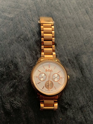Lee Cooper women's watch used, pink-gold