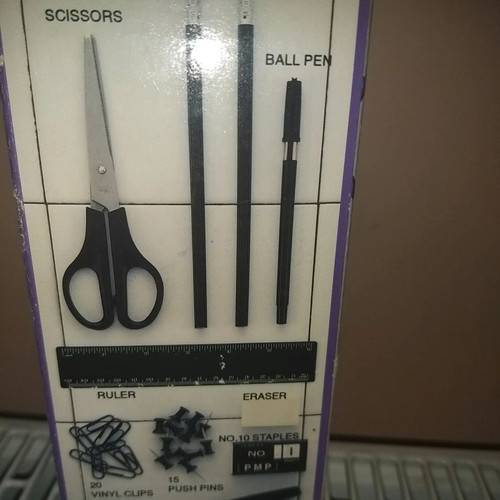 School desk supplies new, rotating set