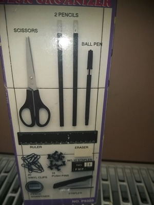 School desk supplies new, rotating set