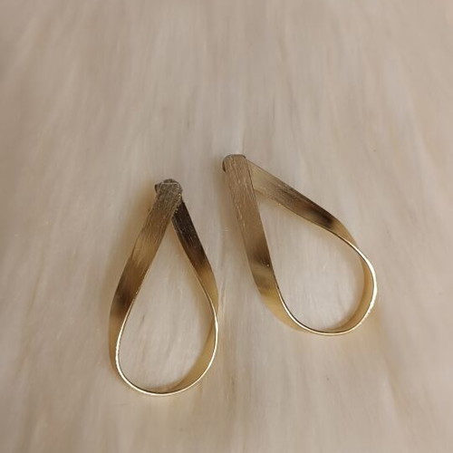 Gold drop earrings handmade with stainless steel posts