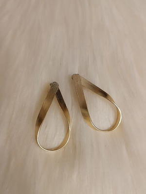 Gold drop earrings handmade with stainless steel posts