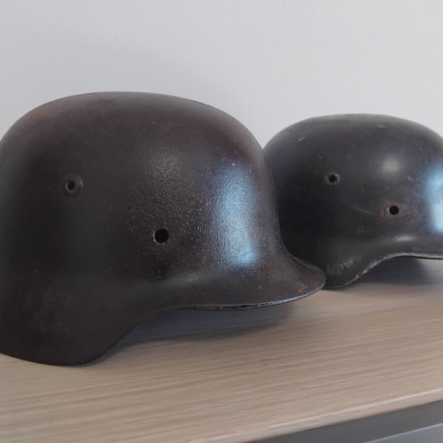 M35 and M40 relic helmets, M1 Greek postwar helmet, Bulgarian M36 helmet, MK4 Fullerphone with headphones