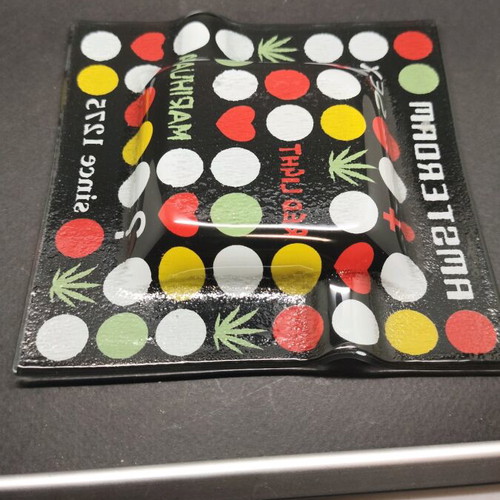 Glass ashtray Amsterdam used with vivid colors