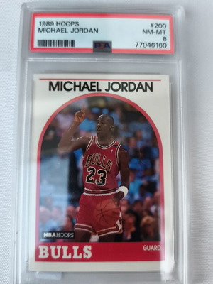 Michael Jordan #200 Hoops 1989 PSA8 μεταχειρισμένο, Chicago Bulls