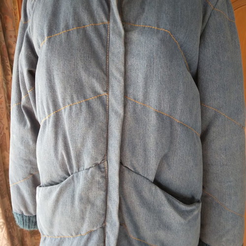 Denim coat used, blue, size M, vintage