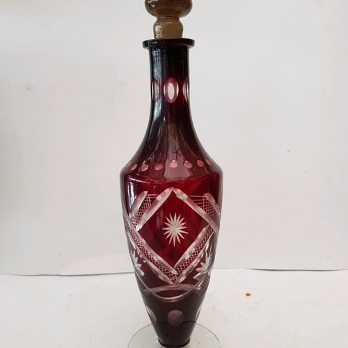 Czech crystal handmade bottle used