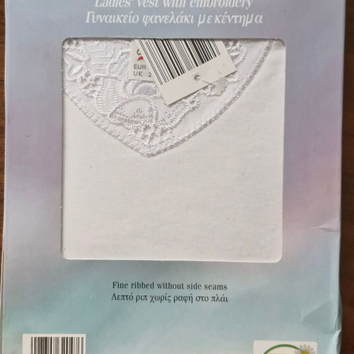 Ladies' vest with embroidery size 48/50 new, white