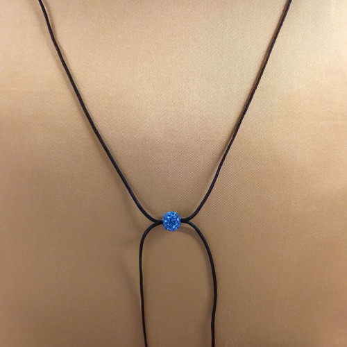 Choker with blue electric bead adjustable, simple and practical