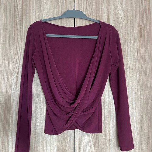 Brigitte women's long-sleeve blouse like new, purple, one size