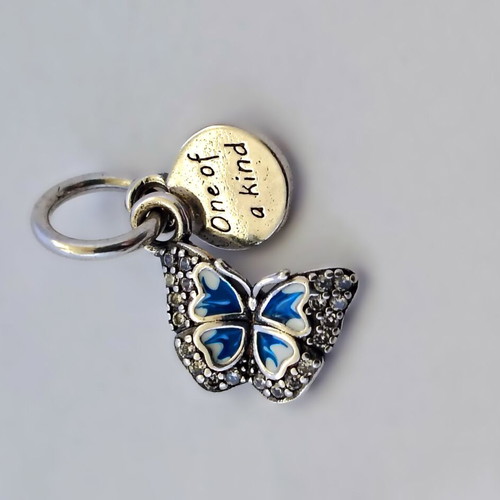 Charm Blue Butterfly Silver S925 with Zirconia new