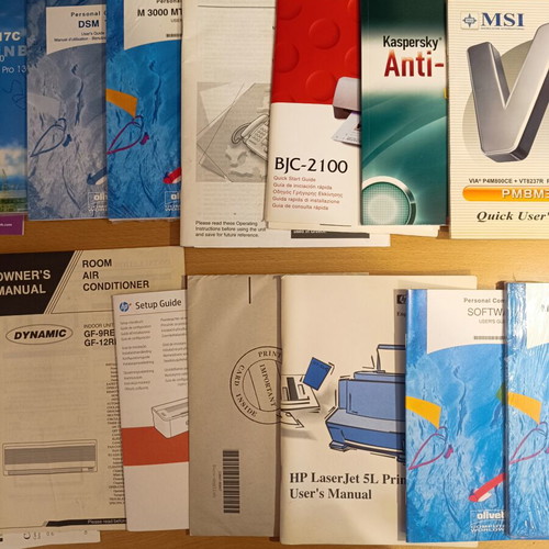 Manuals collection like new from vintage electronic devices