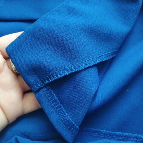 Set jacket and trousers like new from thin fabric blue