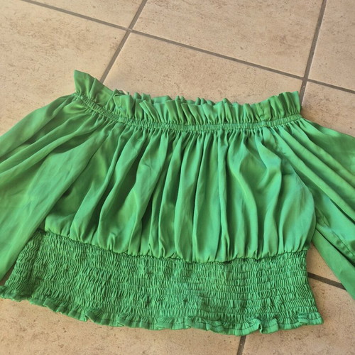 BeYou satin blouse used, green, size S