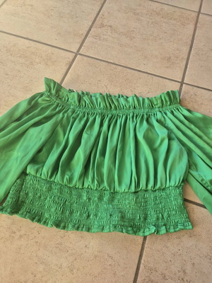 BeYou satin blouse used, green, size S