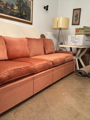 Vintage σαλόνι με 4 πολυθρόνες σαν καινούργιο, damask ύφασμα