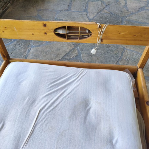 Wooden bed with mattress used, Swedish wood, 2x1 meters