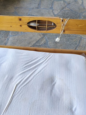 Wooden bed with mattress used, Swedish wood, 2x1 meters