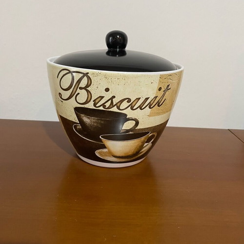 Ceramic biscuit jar unused