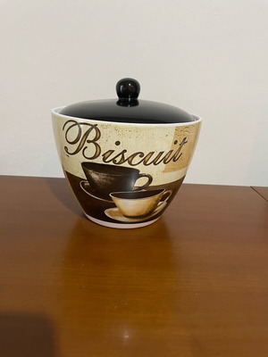 Ceramic biscuit jar unused