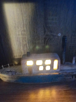 Wooden illuminated ship like new