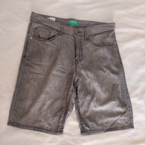 Benetton denim bermuda shorts for boy 10-11 years like new, grey