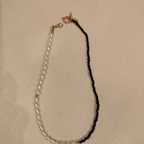 Black and white beaded necklace
