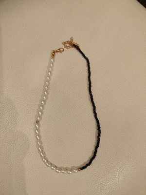 Black and white beaded necklace