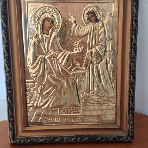Christian decorative icon used, EΒΛΟΓΙΑ Ι.ΜΟΝΗΣ