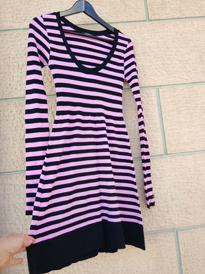 Denny Rose long-sleeve dress, black and pink, size XS-S