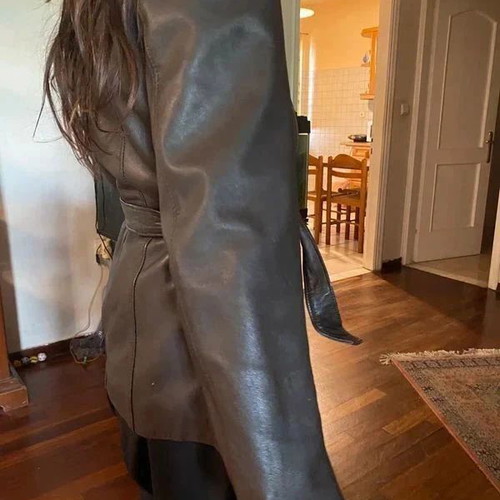Leather jacket brown, like new, genuine leather, size S
