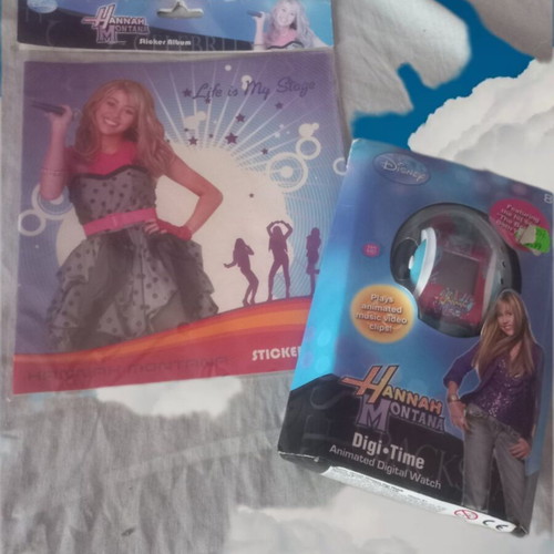 Hannah Montana vintage collectible set with Digi-Time watch and sticker album