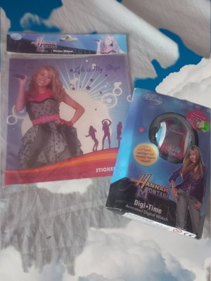 Hannah Montana vintage collectible set with Digi-Time watch and sticker album