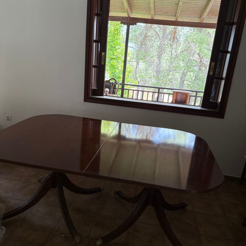 Italian Regency Style Extendable Dining Table used with Bronze Details