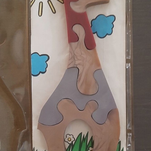 Vintage 1980s Bulgarian soft PVC giraffe puzzle
