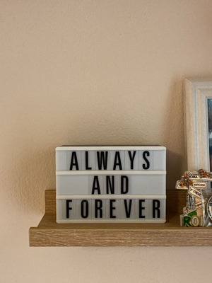 Decorative lamp used with letters for creating phrases