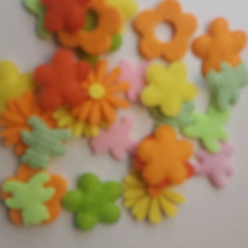 Craft materials set like new with decorative flowers and shapes